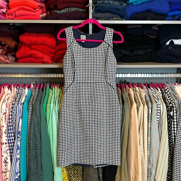 Anne Klein navy and white print sleeveless dress size 4​ - Picture 1 of 3